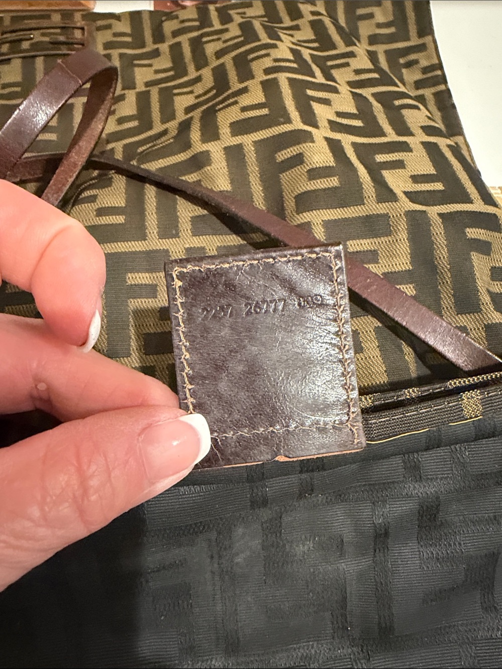 Fendi Brown and Black FF Monogram Tote with Leather Trim - Picture 4 of 13